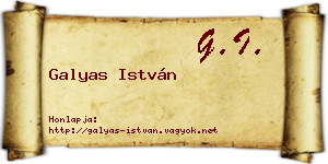 Galyas István névjegykártya